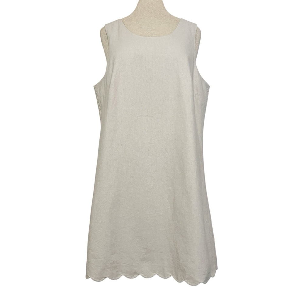 JCrew Scalloped Shift Dress 10 NWT Tan - Picture 3 of 9